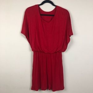 RED MIDI DRESS IN A MEDIUM